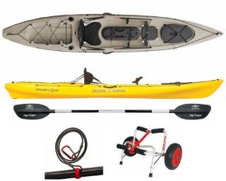 Ocean Kayak   Trident 13 Angler   Kayak City Portage Package   Sand   2014  Sports & Outdoors