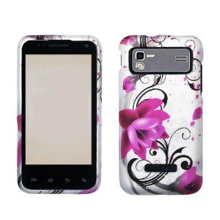Hard Plastic Snap on Cover Fits Samsung I927 Captivate Glide Pink Lotus Rubber AT&T Cell Phones & Accessories