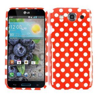 LG OPTIMUS G PRO E980 DOTS ON RED TP CASE ACCESSORY SNAP ON PROTECTOR Cell Phones & Accessories