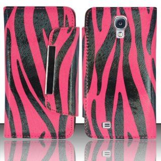 SAMSUNG GALAXY S4 PINK ZEBRA FLIP MAGNET COVER HARD POUCH CASE +free sunglasses by [EXTRA TERRESTRIAL] Cell Phones & Accessories