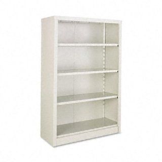 Alera Steel Bookcase, 4 Shelves, 34 1/2 W by 13 D by 52 H, Light Gray  