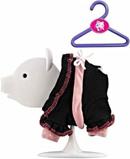 Teacup Piggies Fashion Set Charm Bracelets Black Outfit with White String Bow Toys & Games
