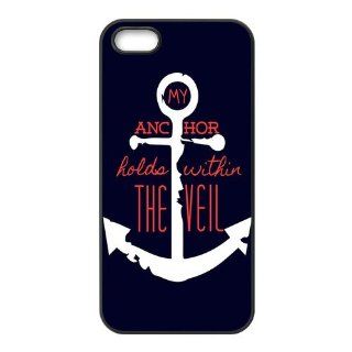 Anchor Design Case With TPU Sides Durable Custom Cases For Iphone 5 Ip5 AX73112 Cell Phones & Accessories