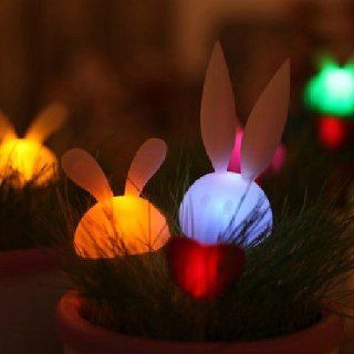 Glowing Rabbit Plant Pots   Clocks