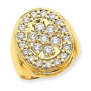 14k Yellow Gold G H SI2 Quality Diamond men's ring. Carat Wt  1.983ct Jewelry