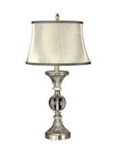 Dale Tiffany GT10372 Crystal Table Lamp, Antique Pewter and Fabric Shade    