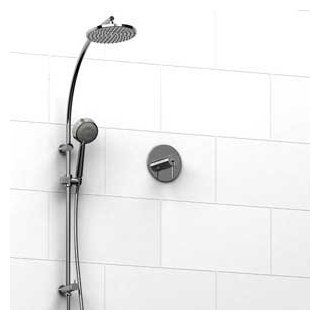 Riobel DUO System Coaxial Thermostatic Pressure Balance Valve with Hand Shower Rail and Shower Head KIT 943CSTMC   Hand Held Showerheads  