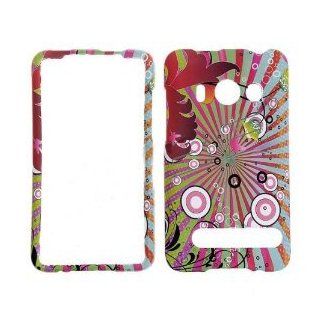 Samsung T959/ Vibrant   Circles and Colorful Rays on Light Background Snap On Cover, Hard Plastic Case, Protector   Retail Packaged Cell Phones & Accessories