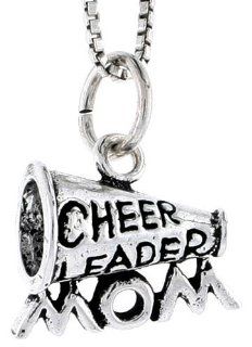Sterling Silver Cheerleader Mom Megaphone Charm, 1/2 inch wide Jewelry