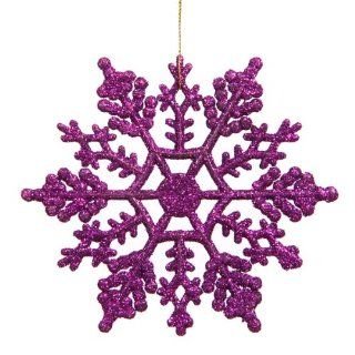 Vickerman Purple Glitter Snowflake with 24 Per PVC Box, 4 Inch   Decorative Hanging Ornaments
