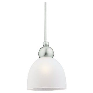 Sea Gull Lighting 69034BLE 962 Single Light Energy Star Compliant Metropolis Mini Pendant, Satin Etched Glass Shade and Brushed Nickel   Ceiling Pendant Fixtures  