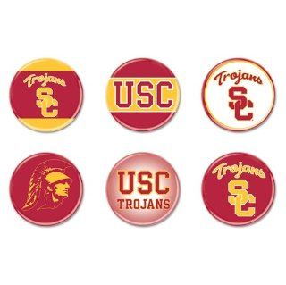 USC Trojans Official NCAA 1.75" Button Set 6 Pack  Sports Related Pins  Sports & Outdoors