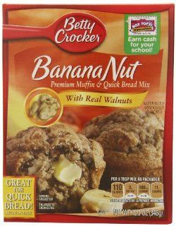 Betty Crocker Premium Muffin Mix, Banana Nut, 12.3 Ounce Boxes (Pack of 12)  Baking Mix  Grocery & Gourmet Food