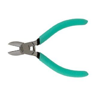 Xcelite S54NKS Diagonal Lead Cutter with Handle Coil Spring, Semi Flush Jaw, 5" Length, 49/64" Jaw Length, Green Cushion Grip Handle Wire Cutters