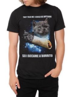 Hot Topic Men's Became A Burrito Cat T Shirt at  Mens Clothing store