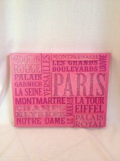 Hot Pink and Glitter Paris Theme Sign Paris Room Decor Girls Room Decor Paris Wall Decor   Childrens Wall Decor