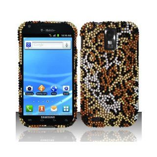Yellow Cheetah Bling Gem Jeweled Crystal Cover Case for Samsung Galaxy S2 S II T Mobile T989 SGH T989 Hercules Cell Phones & Accessories