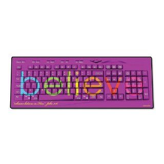 Believe Purple Wireless USB Keyboard Computers & Accessories