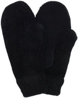 Isotoner Women's Chenille Glove with Suede Palm Patch, Black, One Size Cold Weather Gloves
