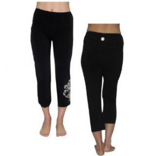 Balance Collection (by Marika) Womens Lounge pants/Yoga Capri Pants Medium Black Clothing