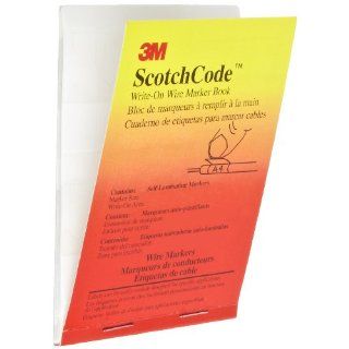 3M ScotchCode Write On Wire Marker Book with Marker SWB 1, 1/2x1/2" Write on Area, 0.5x1.5" Marker Size Electrical Tape