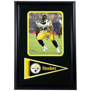Encore Select 188 FBPIT56 2 Pittsburgh Steelers Lamarr Woodley 12x18 Pennant Frame 2  Sports Related Pennants  Sports & Outdoors