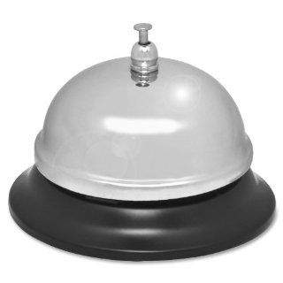 Sparco Nickel Plated Call Bell, 2 3/4 Inch High, 3 3/8 Inch Base, Chrome/Black (SPR01583)  Office Desk Call Bells 