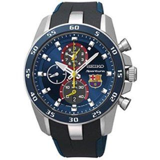 Seiko Sportura FC Barcelona Chronograph Blue Dial Blue Silicone Mens Watch SPC089P2 Seiko Watches