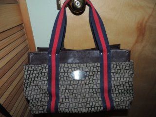 Tommy Hilfiger Medium Brown Iconic Tote Handbag Replica Navy and Red Strap  Other Products  