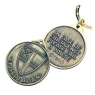 977 K Episcopal Shield 1" Solid Bronze Episcopalian Keyring 