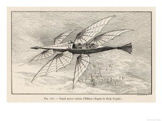Thomas Alva Edison's Flying Ship the Larger of His Two Projected Flying Machines Giclee Print Art (12 x 9 in)  