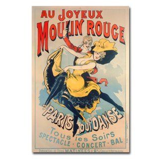 Trademark Fine Art Merry Moulin Rouge, 1890 by Jules Cheret Canvas Wall Art, 22x32 Inch   Prints