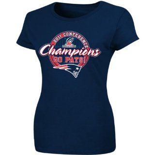 NFL New England Patriots 2011 AFC Conference Champions Women's T Shirt  Sports Fan T Shirts  Sports & Outdoors