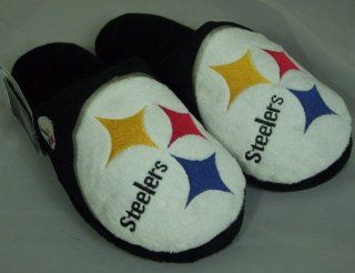 Pittsburgh Steelers Big Logo Hard Sole Slide Slippers  Sports Fan Slippers  Sports & Outdoors