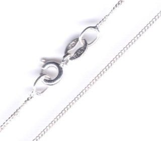 Tendenze Italy Very Fine Curb Chain Necklace, Sterling Silver, Width 1mm/0.039", Length 45cm/17.72", Directly From The Italian Factory Jewelry