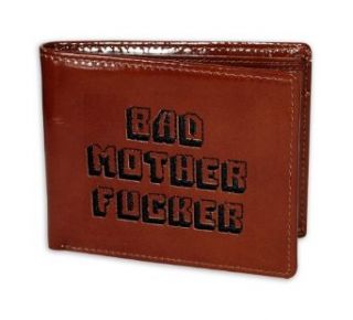 Pulp Fiction   Bad Mother F*cker Wallet (Genuine Leather Version) (Size 4.5" x 3.5") at  Mens Clothing store