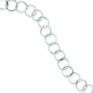 14K White Gold Circle Bracelet 7.5 Inches Jewelry