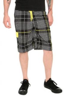 Black And Yellow Lines Board Shorts Size  XX Large at  Mens Clothing store