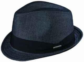 STETSON HERRINGBONE FEDORA WITH STETSON JACQUARD LINNING (M, CHARCOAL) at  Mens Clothing store