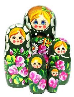 Milena Nesting Doll (5 pc) 7"H in Green Toys & Games