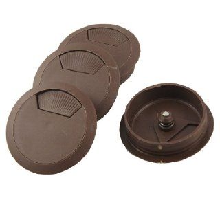 2.3" Dia Round Plastic Desk Computer Grommet Hole Wire Cover Brick Red 4 Pcs  Wire And Cable Organizers 