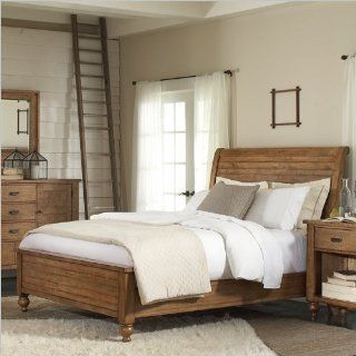 Riverside Furniture Summerhill Sleigh Bed in Canby Rustic Pine   Home & Kitchen