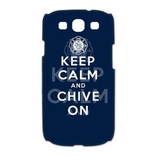Firefighter Emblem Samsung Galaxy S3 I9300/I9308/I939 Case IAFF Fire Fighter With Keep Calm And Chive On Cases Cover Blue at abcabcbig store Cell Phones & Accessories
