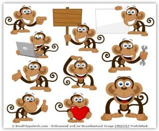 Cartoon Monkey Clip Art   Cute Monkey Mascot Stock Illustration 