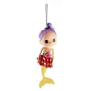 Yellow Tail Artificial Mermaid Dangle Backpack Phone Hanging Decoration Cell Phones & Accessories