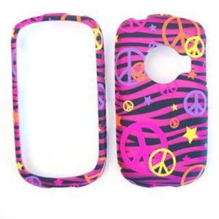 CELL PHONE CASE COVER FOR HUAWEI M835 TRANS PEACE SIGNS ON PINK ZEBRA Cell Phones & Accessories
