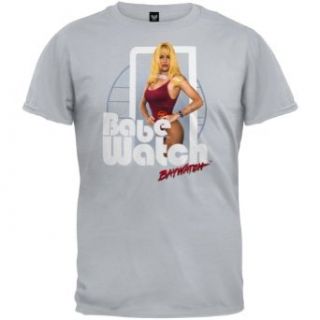 Baywatch   Mens Babewatch Soft T shirt X large Grey Movie And Tv Fan T Shirts Clothing