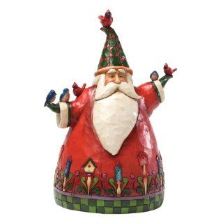 Enesco Jim Shore Heartwood Creek Classic Santa with Birds Figurine, 8 Inch   Holiday Figurines