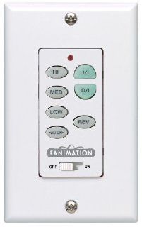 Fanimation C23 3 Speed Reversible Fan and Up / Down Light Wall Control, White   Ceiling Fan Wall Controls  