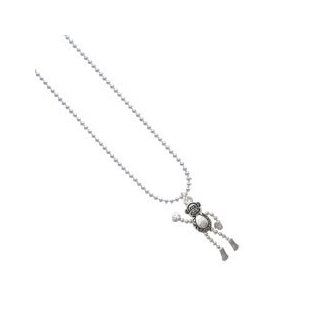 Monkey with 4 Dangle Limbs Silver Plated Ball Chain Charm Necklace [Jewelry] Jewelry